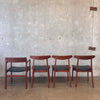 Set of 4 Danish Modern Bruno Hansen Chairs, Henning Kaernulf Made in Denmark