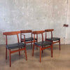 Set of 4 Danish Modern Bruno Hansen Chairs, Henning Kaernulf Made in Denmark