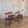 Set of 4 Danish Modern Bruno Hansen Chairs, Henning Kaernulf Made in Denmark