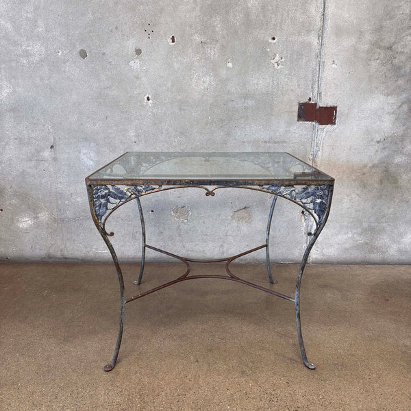 Vintage Woodard Chantilly Rose Pantina Patio Table