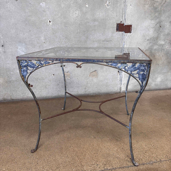 Vintage Woodard Chantilly Rose Pantina Patio Table