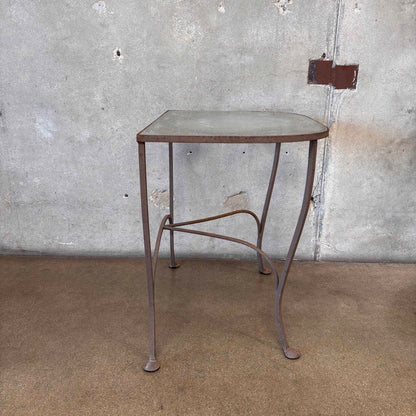 Vintage Salterini Wrought Iron Glass Top Console Side Table #1