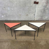 Set of Three Triangular Iron Tables