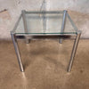 Chrome Side Table With Glass Top