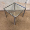 Chrome Side Table With Glass Top
