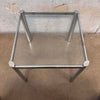 Chrome Side Table With Glass Top