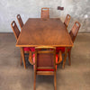 Mid Century Danish Modern Rhythm Series Walnut Dining Table & Six Chairs