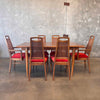 Mid Century Danish Modern Rhythm Series Walnut Dining Table & Six Chairs