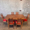 Mid Century Danish Modern Rhythm Series Walnut Dining Table & Six Chairs