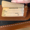 Vintage Leather & Canvas Suitcase on Casters With Strap