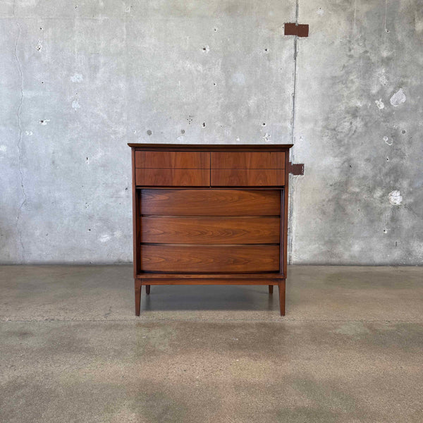 Mid Century Modern Walnut Highboy Dresser by Dixie