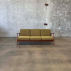 Mid Century Modern Solid Oak Framed Sofa