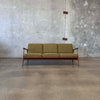 Mid Century Modern Solid Oak Framed Sofa