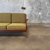Mid Century Modern Solid Oak Framed Sofa