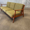 Mid Century Modern Solid Oak Framed Sofa