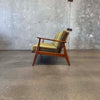 Mid Century Modern Solid Oak Framed Sofa