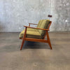 Mid Century Modern Solid Oak Framed Sofa