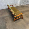Mid Century Modern Solid Oak Framed Sofa