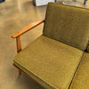 Mid Century Modern Solid Oak Framed Sofa