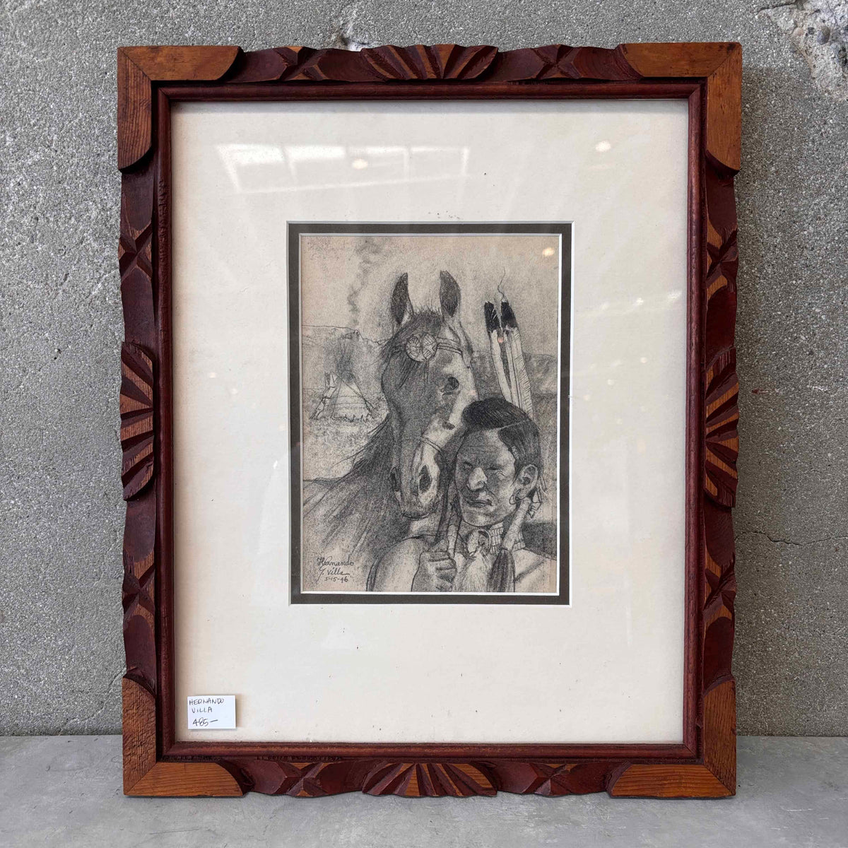 Hernando Villa Drawing Chief & Horse