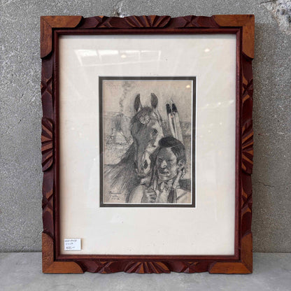 Hernando Villa Drawing Chief & Horse