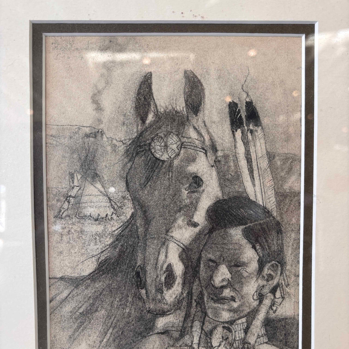 Hernando Villa Drawing Chief & Horse