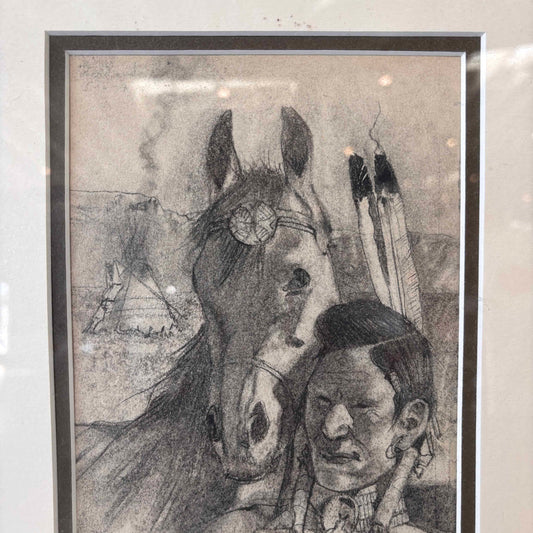 Hernando Villa Drawing Chief & Horse