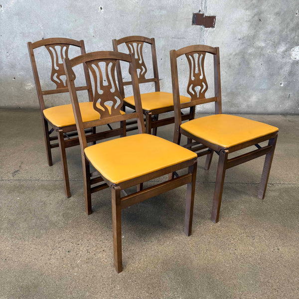 Mid Century Stakmore Set Of Four Folding Chairs