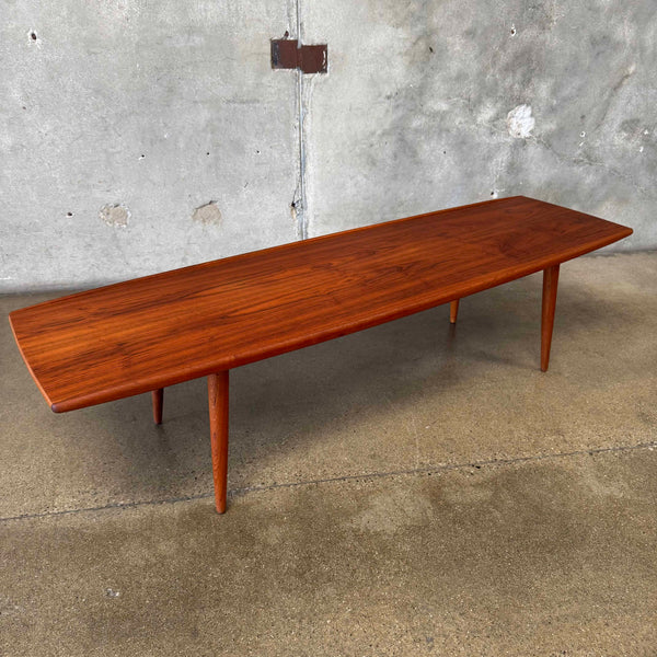 Danish Teak Surfboard Coffee Table