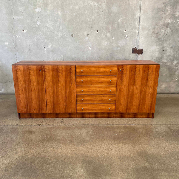 Mid Century Rosewood Credenza With Two Keys