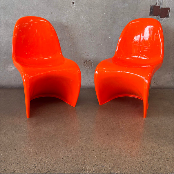 Pair of Slither Orange Dining Chairs