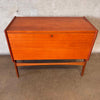 Vintage 1960s Norwegian Teak Record / Cocktail Cabinet With Key & Lock