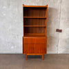 Vintage 1960s Walnut Two Piece Hutch / Book Shelving