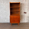 Vintage 1960s Walnut Two Piece Hutch / Book Shelving