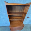Vintage 1960s Walnut Two Piece Hutch / Book Shelving