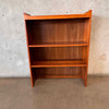 Vintage 1960s Walnut Two Piece Hutch / Book Shelving