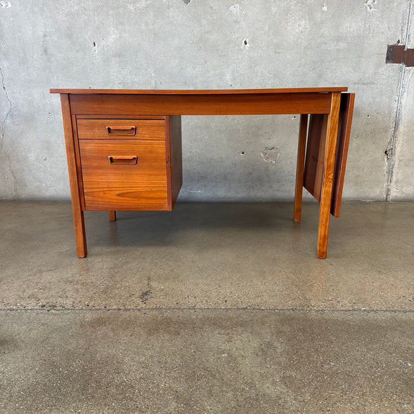 Teak Desk w/Sliding Extendable Top Made In Denmark