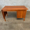 Teak Desk w/Sliding Extendable Top Made In Denmark
