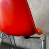 Set Of Four Vintage MCM Orange Fiberglass Sell Chairs By Techfab