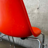 Set Of Four Vintage MCM Orange Fiberglass Sell Chairs By Techfab
