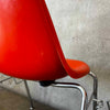 Set Of Four Vintage MCM Orange Fiberglass Sell Chairs By Techfab