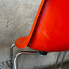 Set Of Four Vintage MCM Orange Fiberglass Sell Chairs By Techfab