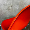 Set Of Four Vintage MCM Orange Fiberglass Sell Chairs By Techfab