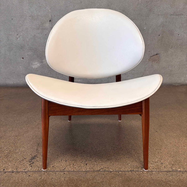 Vintage MCM Walnut Clam Shell Chair By Kodawood w/Original Upholstery