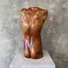 Male Torso Carved Wood Bust - Signed 1979