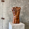 Male Torso Carved Wood Bust - Signed 1979