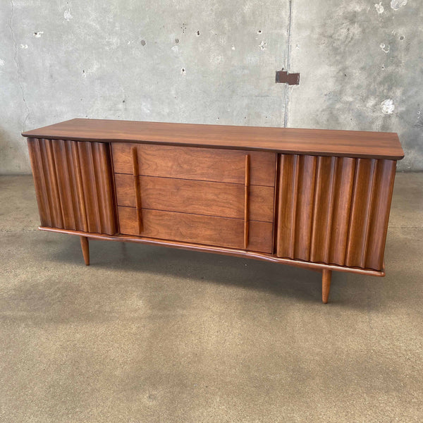 Mid Century Modern Walnut Nine Drawer Dresser By United