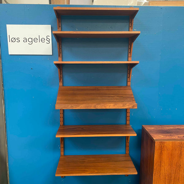 Cado One Bay Walnut Wall Unit Bookcase With Magazine Rack By Poul Cadovius