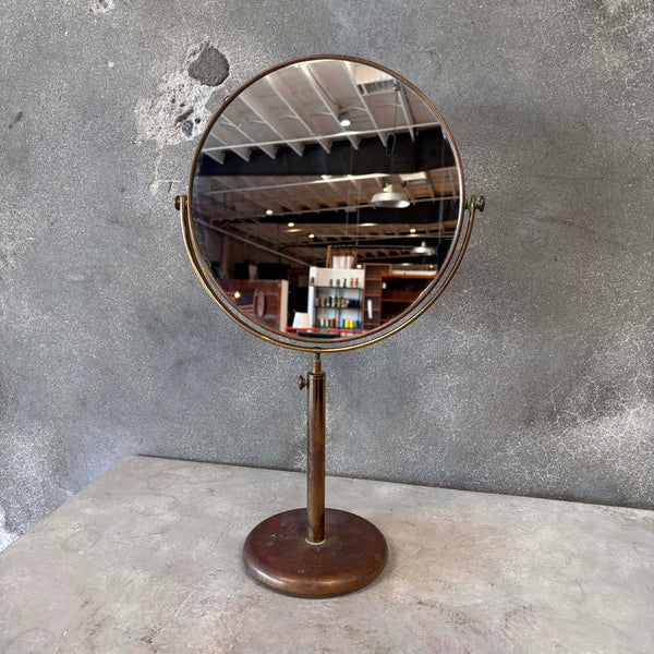Antique 1950's Double Sided Mirror & Magnifier