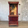 Antique Prie Dieu Cabinet With Caravaggio Oil On Canvas